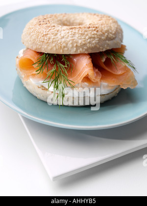 Bagel di salmone Foto Stock