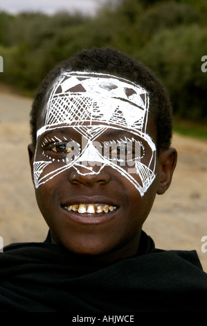 Il ragazzo Maasai Africa tribù africana Kenya Tanzania Foto Stock