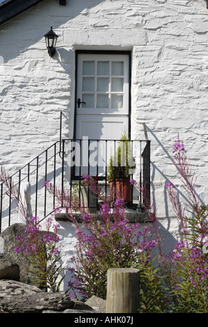 Ingresso al piano di sopra di casa di campagna vicino a Betws y COED SNOWDONIA nel Galles Foto Stock