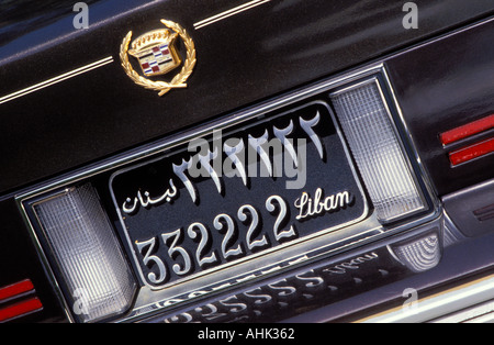 Auto libanese la targa Beirut Libano Foto Stock