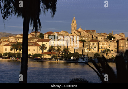 HRV Kroatien Korcula Blick auf das mittelalterliche korcula croazia Vista sul la medievale Korcula Foto Stock