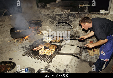 Kroatien Palmizana Spezialitaeten Grill Meneghello Hvar Ristorante Insel Sv Klement Croazia Specialty Grill Meneghello Isola Foto Stock