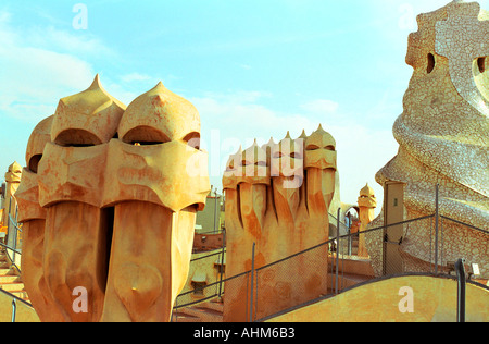 La Pedrera Casa Mila Barcellona Spagna Foto Stock