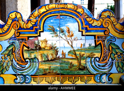 Basilica di Santa Chiara, Chiesa di Santa Chiara, monastero, tombe, museo archeologico, piastrelle maioliche, aggiunto 1742 Domenico Antonio Vaccaro Napoli Foto Stock