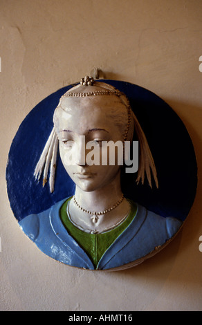 Firenze Italia meditterranea ceramica limitatrice di Giovanni della Robbia Foto Stock