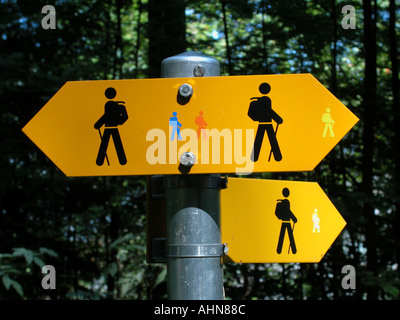 Escursionismo segno girovagando Foto Stock