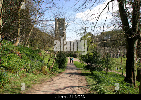 Regno Unito Yorkshire Ripon Fountains Abbey Foto Stock