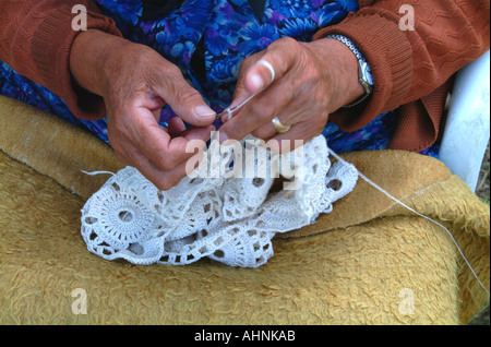 Lace makers rurale popoli Bulgaria Repubblica Narodna Republika Bulgariya Penisola Balcanica sud est europa Foto Stock