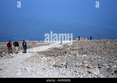 Gli escursionisti sul Ben Nevis, Scozia Foto Stock