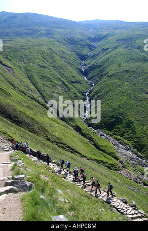 Gli escursionisti sul Ben Nevis, Highland Scozia Scotland Foto Stock