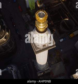 Un monumento al Grande Incendio di Londra REGNO UNITO vista aerea Foto Stock