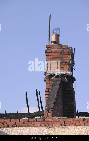 Attacco incendiario contro house Foto Stock