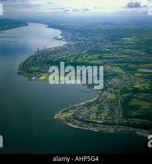 Gourock città sul fiume Clyde Scozia vista aerea Foto Stock