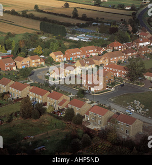 La staccata alla nuova sede nel Regno Unito di campagna vista aerea Foto Stock
