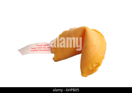 Fortune cookie con lucky fortune Fortune Cookie Foto Stock