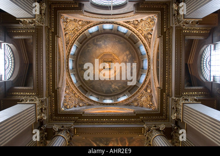 La sala dipinta la Old Royal Naval College di Londra Greenwich Sito Patrimonio Mondiale GB UK Foto Stock