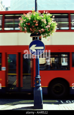 Red double-decker bus Foto Stock