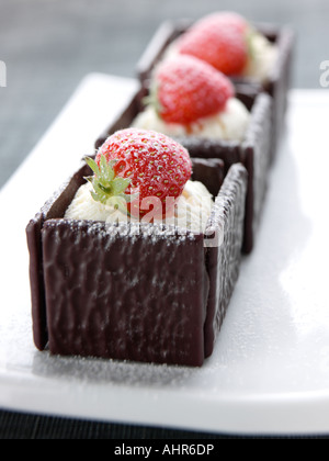 La menta cioccolato dopo ottavi di gelato alla vaniglia dolci cibo editoriale Foto Stock