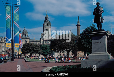 George Square a Glasgow Foto Stock