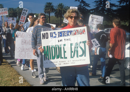 Gli americani per protestare la guerra in Medio Oriente di Los Angeles in California Foto Stock