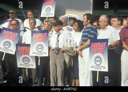 Unione lavoratori protestando NAFTA Washington D C Foto Stock