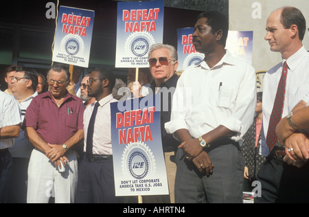 Unione lavoratori protestando NAFTA Washington D C Foto Stock