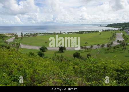 Spiaggia di Asan sito di atterraggio dall'Asan Ridge WWII Battlefield Memorial Parco Nazionale di Guam Foto Stock