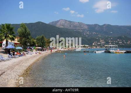 La spiaggia di Ipsos, IPSOS, CORFU, ISOLE IONIE, Grecia Foto Stock