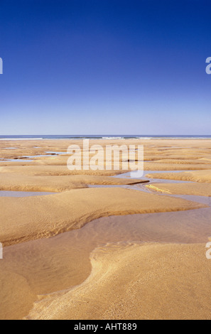 Bassa marea a Perranporth sulla costa nord della Cornovaglia nel Regno Unito Foto Stock