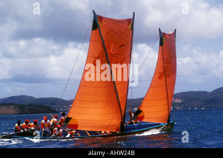 Martinica, Yoles rondes racing Foto Stock