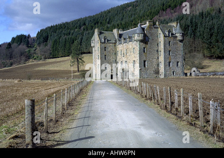 Castle Menzies in Scozia è la casa del Clan Menzies Tayside Foto Stock