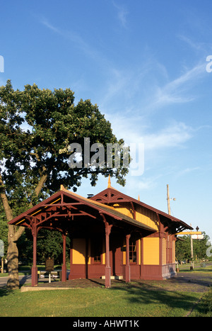 Storico deposito MINNEHAHA (circa metà-1870'S) IN MINNEHAHA PARK; Minneapolis, Minnesota. L'estate. Foto Stock
