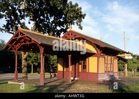 Storico deposito MINNEHAHA (circa metà-1870'S) IN MINNEHAHA PARK; Minneapolis, Minnesota. L'estate. Foto Stock