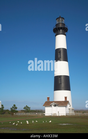 Bodie Island Lighthouse costruito 1872 165 alta situato a Cape Hatteras National Seashore sul Outer Banks del North Carolinaa Foto Stock