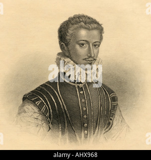 Enrico I, il principe di Joinville, il duca di Guisa, Conte di UE, 1550 - 1588. Uomo politico francese, soldato e leader del romano partito cattolico. Foto Stock