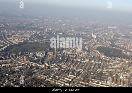 Vista aerea del nord est ovest del serbatoio serbatoio Clissold Park Parco di Abney Stoke Newington London N16 Inghilterra UK Gennaio 2006 Foto Stock