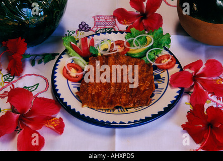 Cecina enchilada de puerco, enchilada di maiale, cucina messicana, ristorante messicano, messicano cibo e bevanda, cibo messicano, zaachila, stato di Oaxaca, Messico Foto Stock