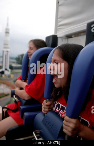 Huntsville, Alabama. Space Camp 13 anni si sentono 4 Gs sullo spazio Shot. Foto Stock