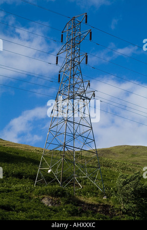 Dh idro elettrica Energia elettrica Energia elettrica pilone Loch Tummel valley hillside Foto Stock