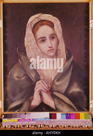 "Belle Arti, Greco, El, effettivamente Domenikos Theotokopoulos, (1541 - 1614), pittura, "Mater Dolorosa', copia Lazaro Galdiano mus Foto Stock