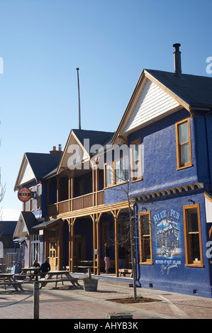 Pub blu Methven Mid Canterbury Isola del Sud della Nuova Zelanda Foto Stock