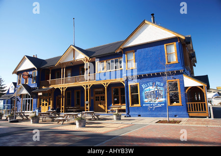 Pub blu Methven Mid Canterbury Isola del Sud della Nuova Zelanda Foto Stock