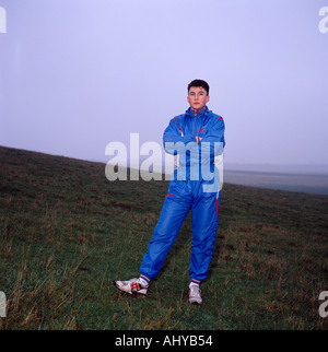 Atleta britannico Jonathan Edwards in Inghilterra in Gran Bretagna nel Regno Unito Foto Stock