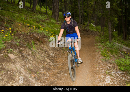 Casey Mountain bike Baldys esteso sistema di pista nella Sun Valley Idaho Modello rilasciato Foto Stock