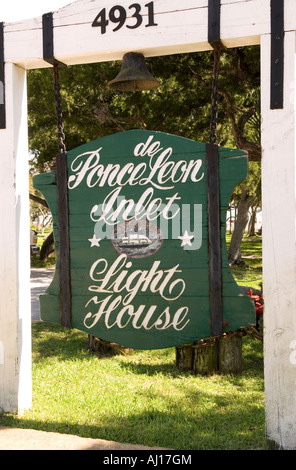 Ponce de Leon Inlet Lighthouse Sign St Augustine FL USA Foto Stock