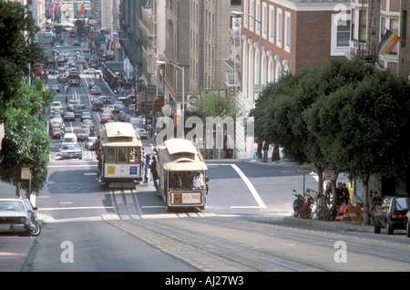San Francisco Municipal Railway Cable Cars - 7 Foto Stock