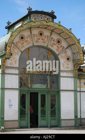 Padiglioni Wagner, Karlsplatz, Vienna, Wein, la Repubblica d' Austria Foto Stock