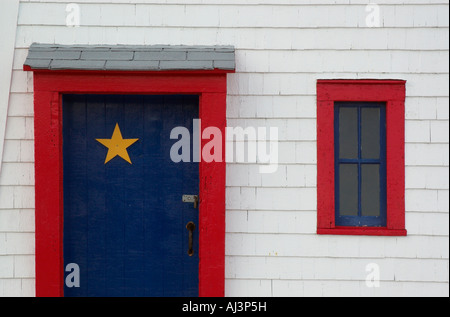 Acadian colori su una porta in New Brunswick Foto Stock