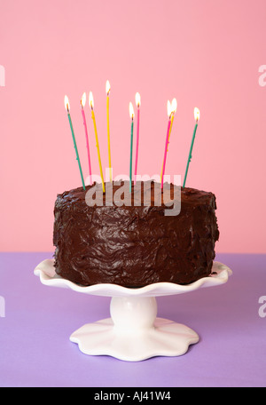 Cioccolato torta di compleanno Foto Stock