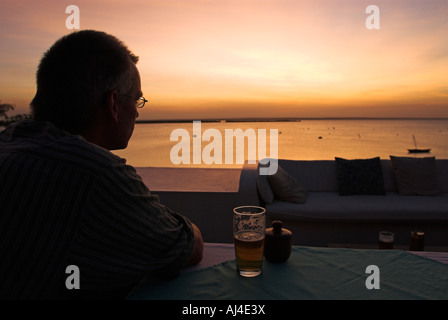 Tramonto a Ibo Island Lodge, isole Quirimbas, Mozambico, Africa Foto Stock